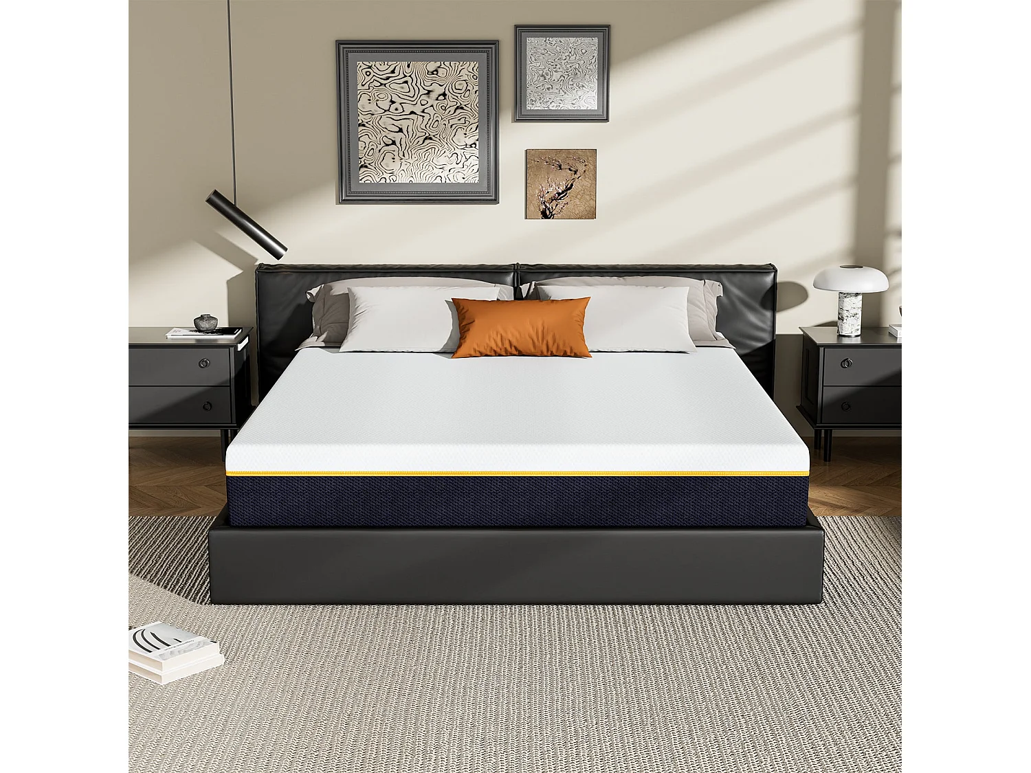 Matelas en mousse à mémoire de forme 140 x 190 cm , épaisseur 17 cm
