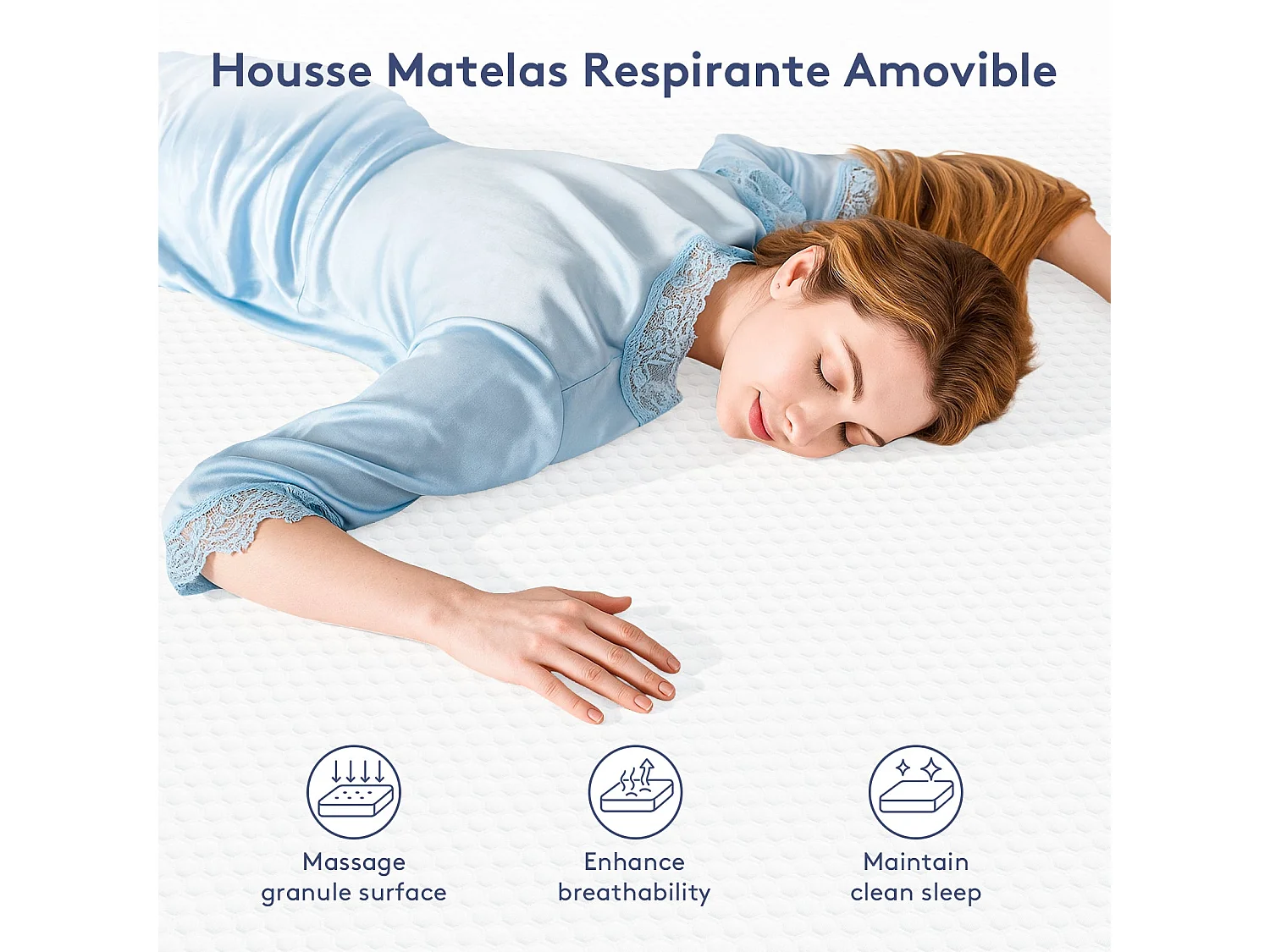 Matelas en mousse à mémoire de forme 140 x 190 cm , épaisseur 17 cm