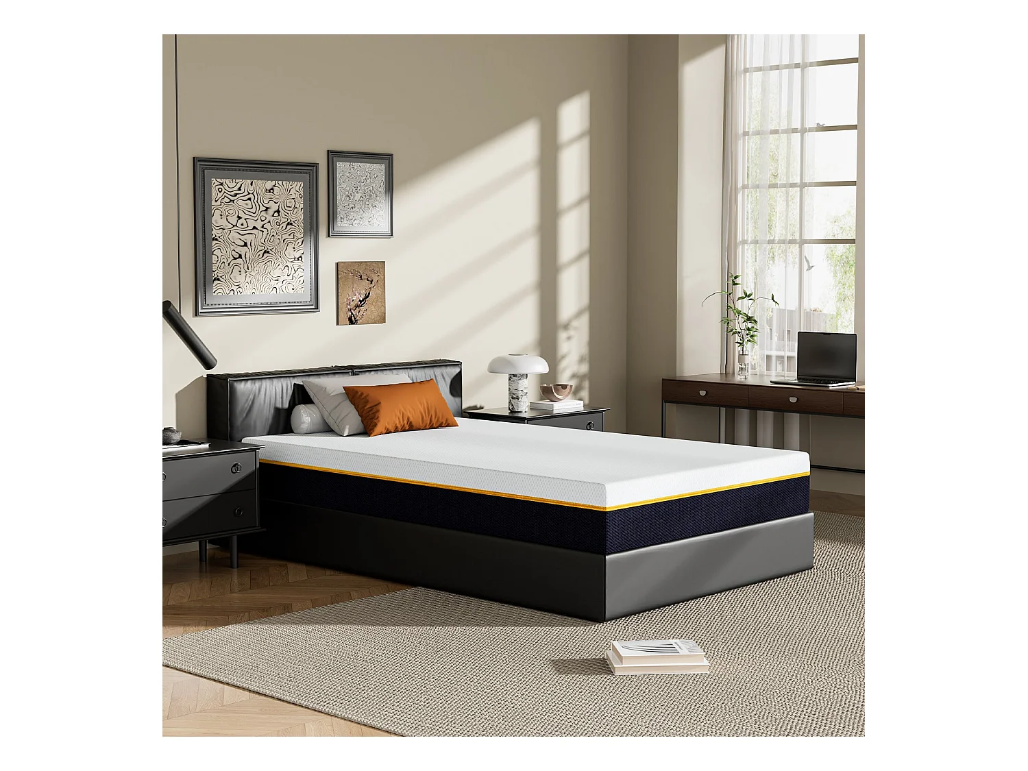 Matelas en mousse à mémoire de forme 90 x 190 cm , épaisseur 21 cm