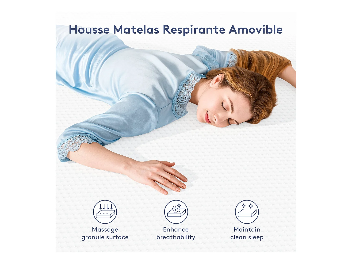 Matelas en mousse à mémoire de forme 90 x 190 cm , épaisseur 21 cm