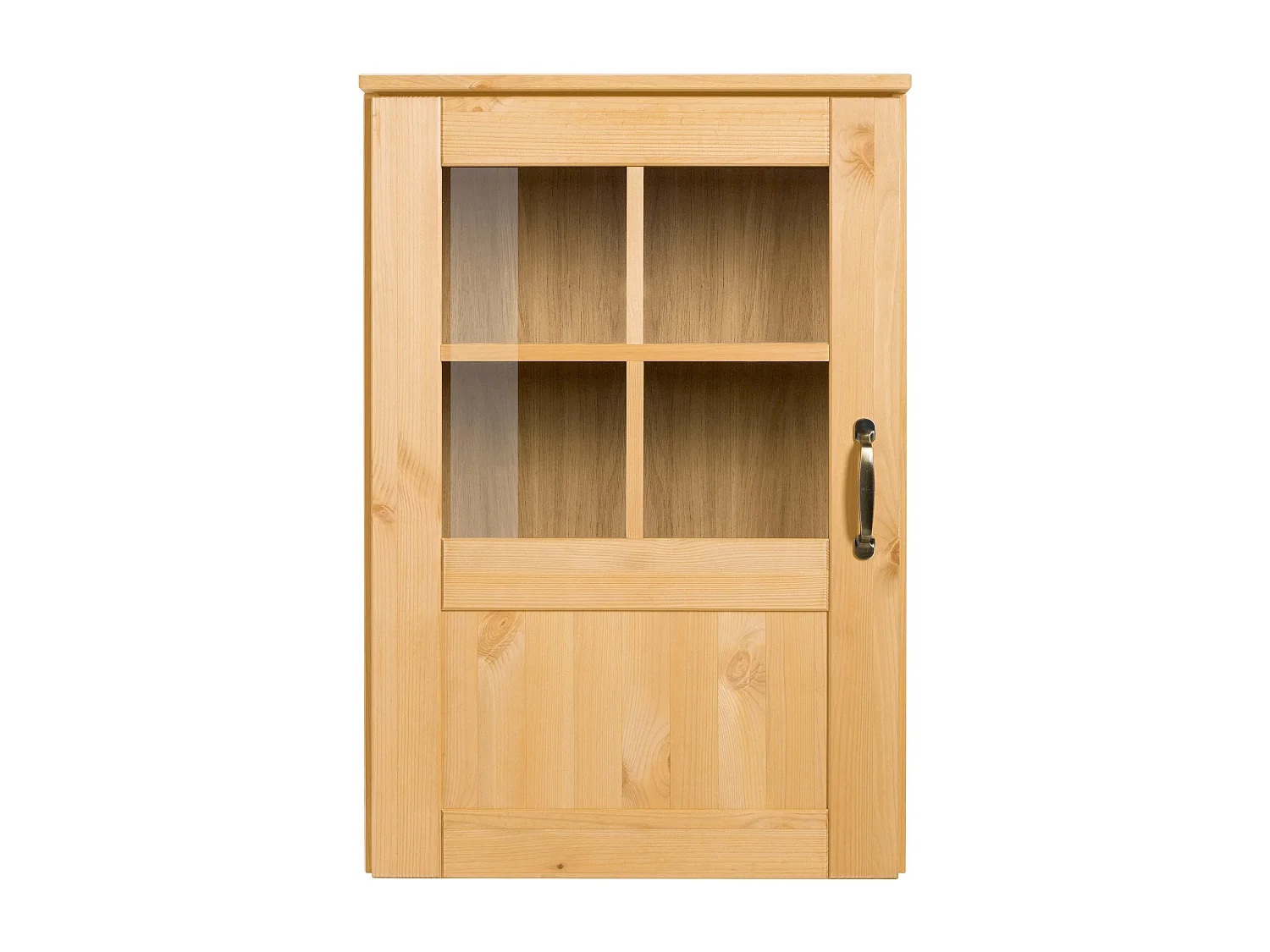 Alby | Vitrine murale avec une porte en pin couleur bois naturel