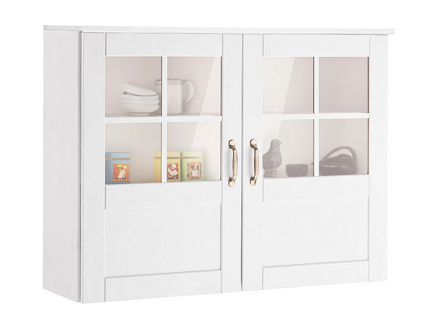Alby | Vitrine murale en bois de pin blanc