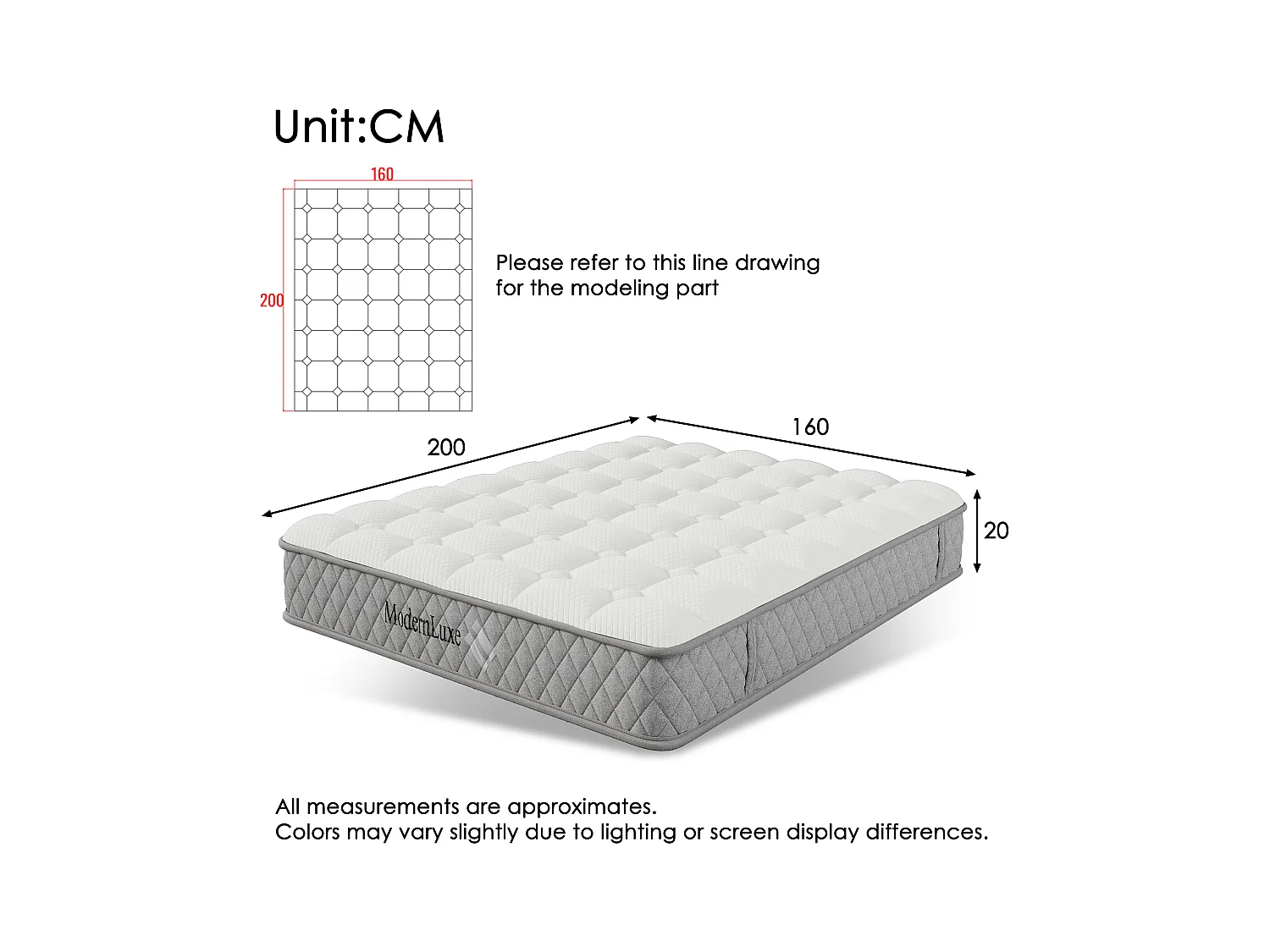 Cama con almacenaje de 160 x 200 cm - Cama para adultos con iluminación LED y puertos USB/Tipo C - ropa de cama color beige - colchón incluido