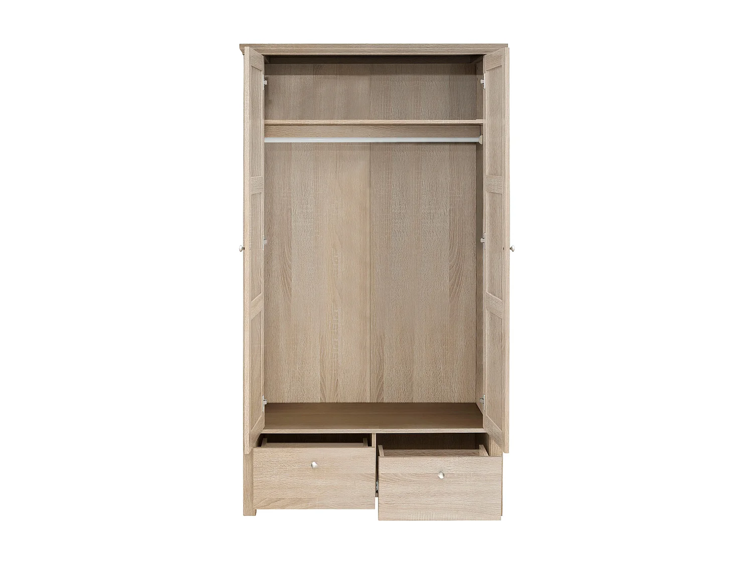 Marian | Armoire à deux portes et deux tiroirs en couleur chêne