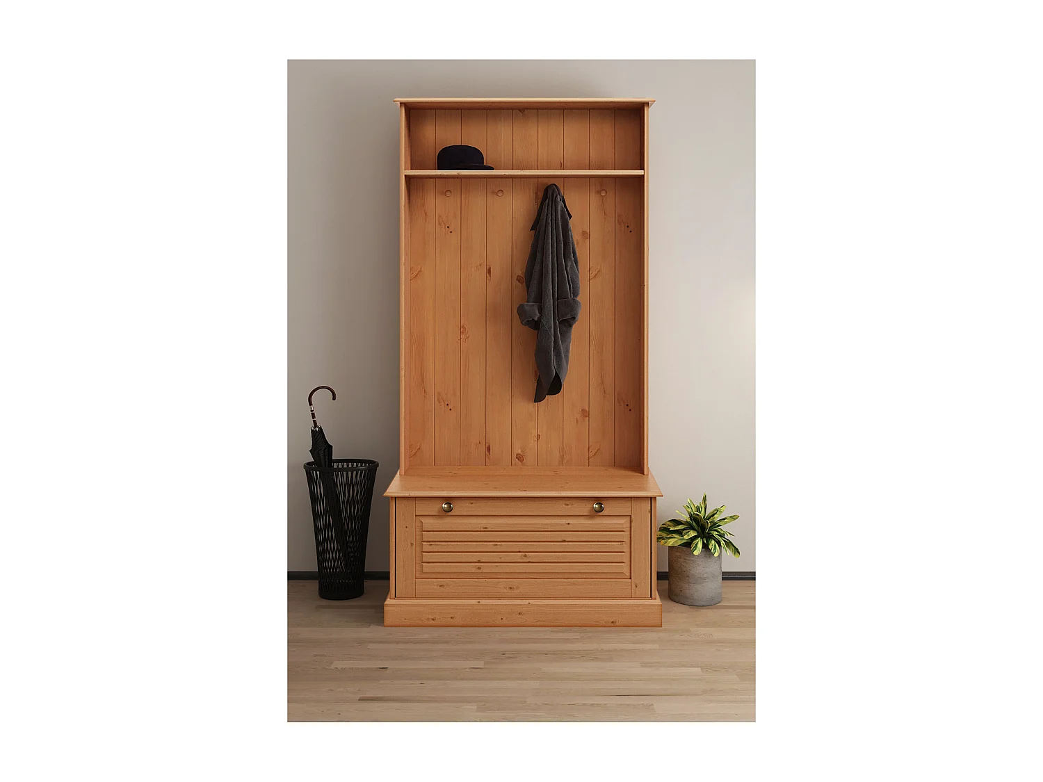 Mille | Armoire avec 1 porte à rabat en pin