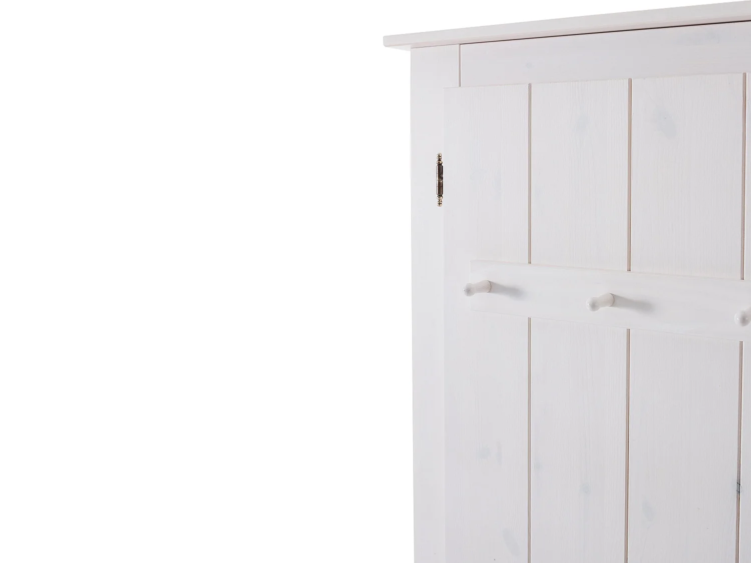 Bertram | Armoire en bois de pin avec porte miroir en blanc
