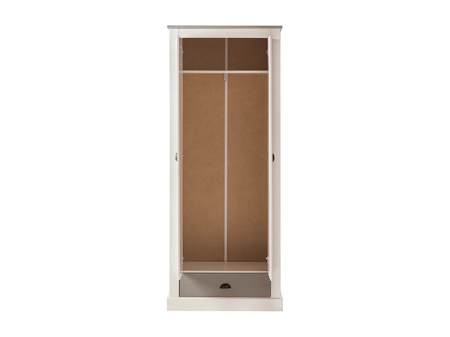 Toby | Armoire à deux portes avec tiroir en bois de pin en blanc gris