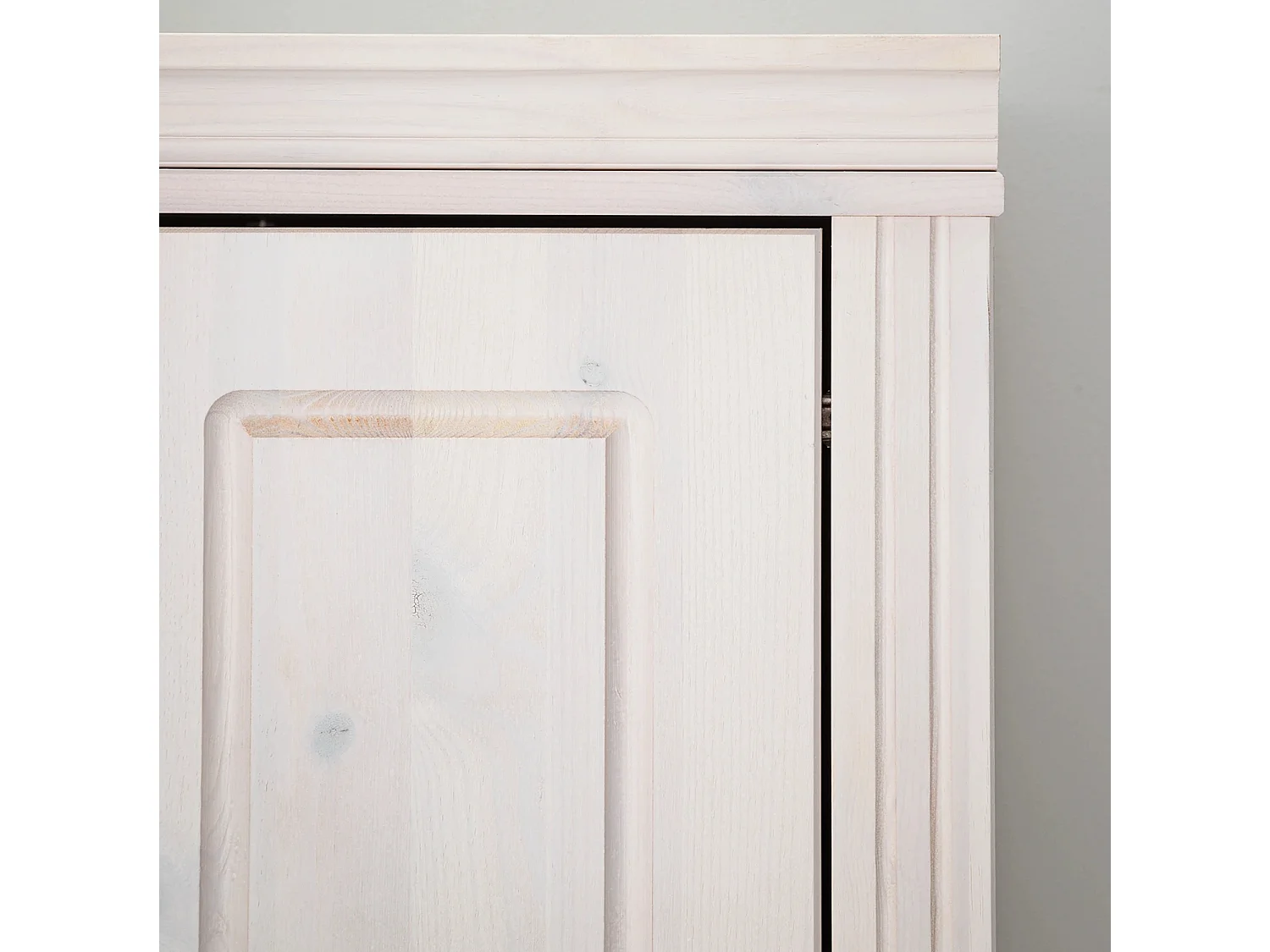 Anita | Armoire en pin blanc avec deux portes et un tiroir