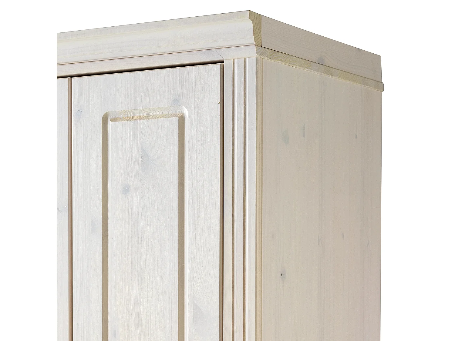 Anita | Armoire en pin blanc avec deux portes et un tiroir