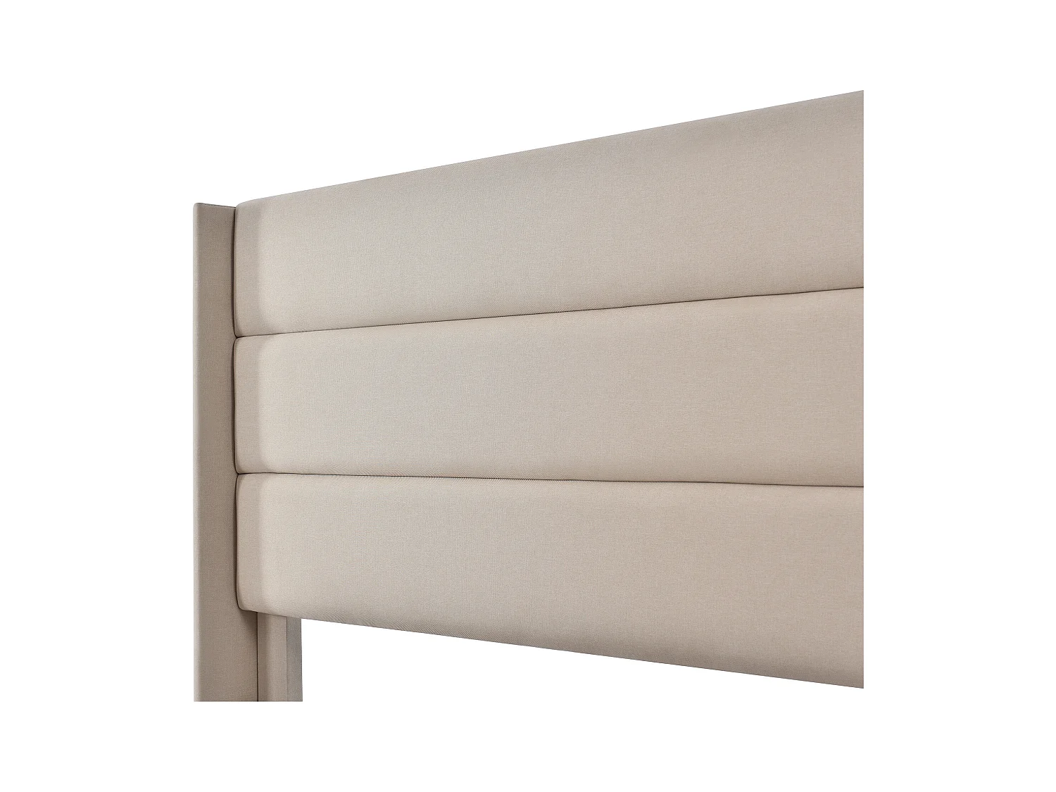 Lit coffre 180x200 cm - Lit double avec sommier à lattes en métal - lin beige