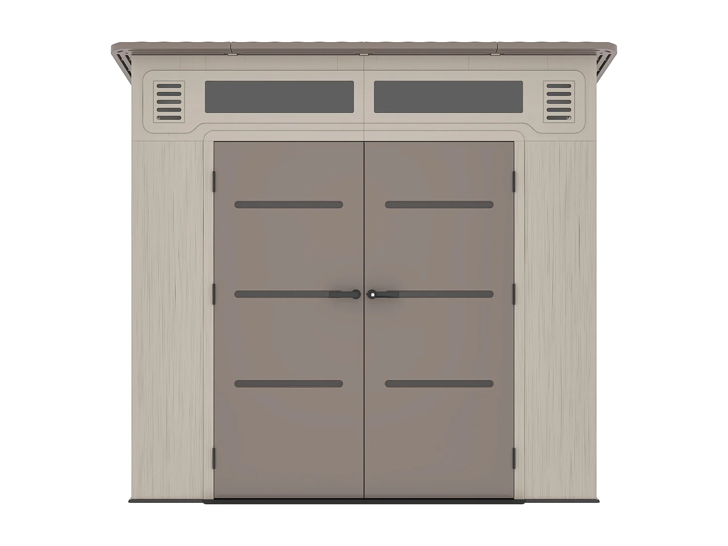 Abri de jardin en résine monopente beige et marron 6,5 m² avec plancher - épaisseur 22 mm - ANTEVA