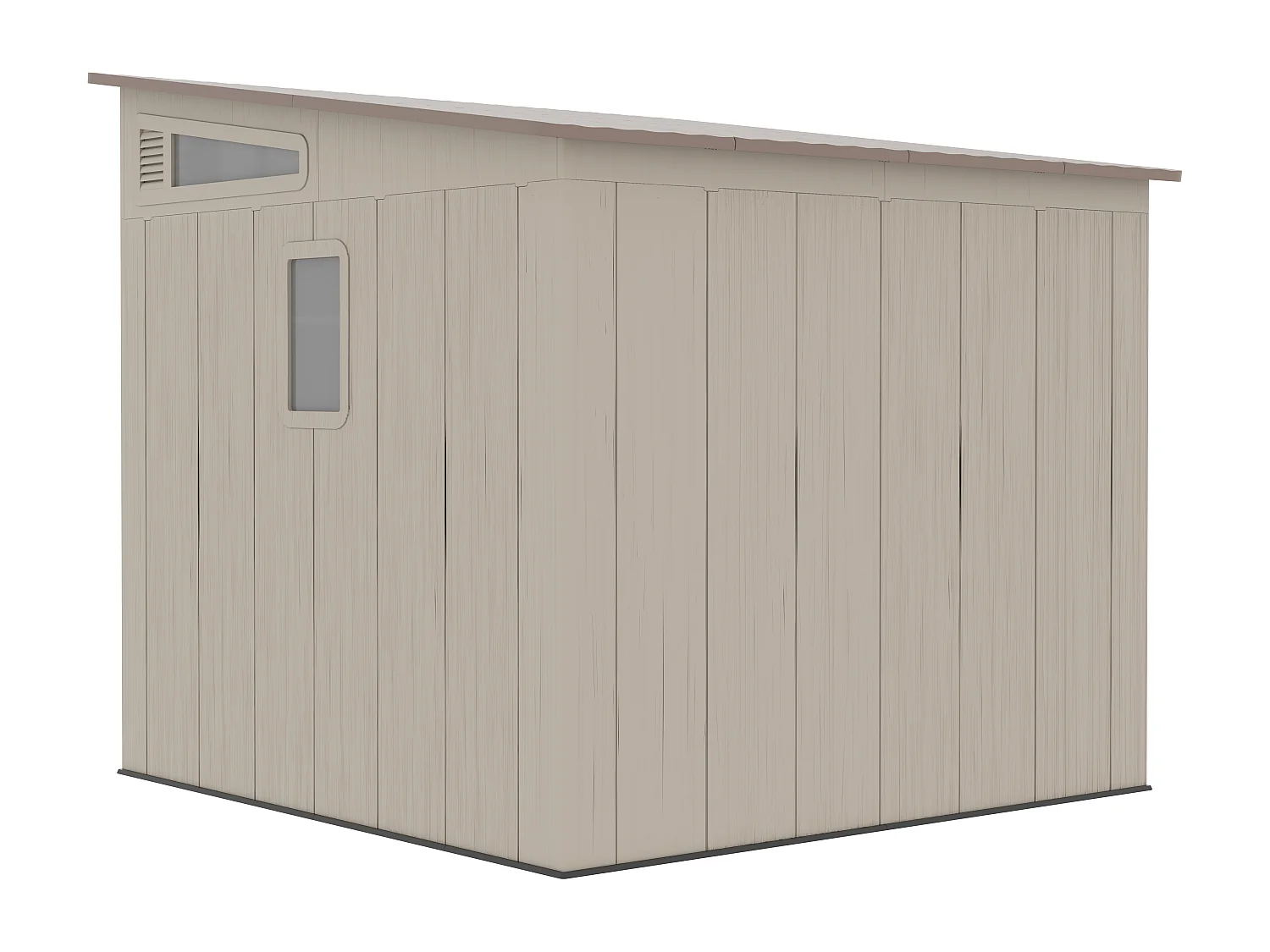 Abri de jardin en résine monopente beige et marron 6,5 m² avec plancher - épaisseur 22 mm - ANTEVA