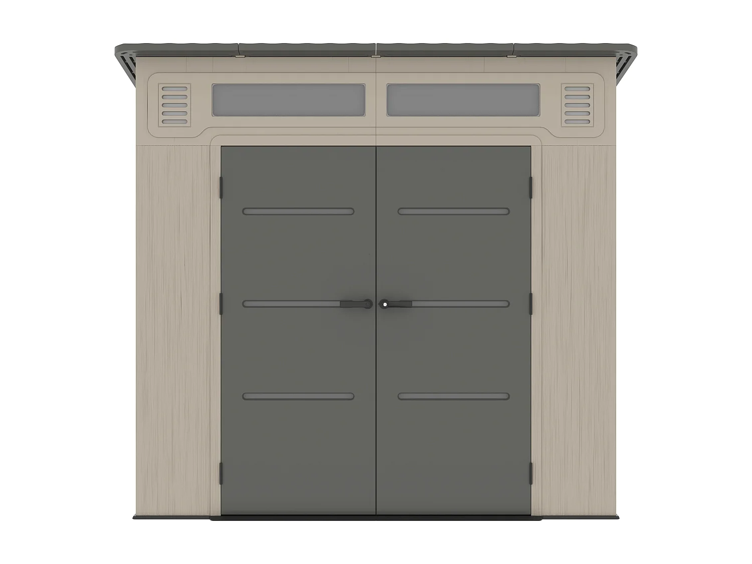 Abri de jardin en résine monopente beige et gris 6,5 m² avec plancher - épaisseur 22 mm - ANTEVA