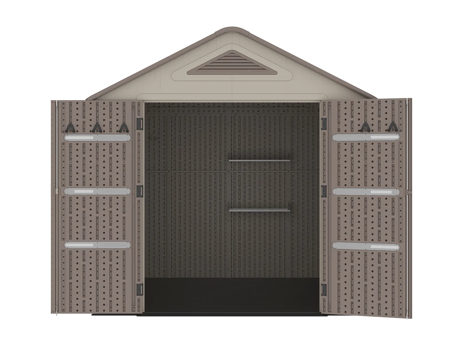 Abri de jardin en résine  beige et marron 6,15 m² avec plancher - épaisseur 22mm - ANTEVA