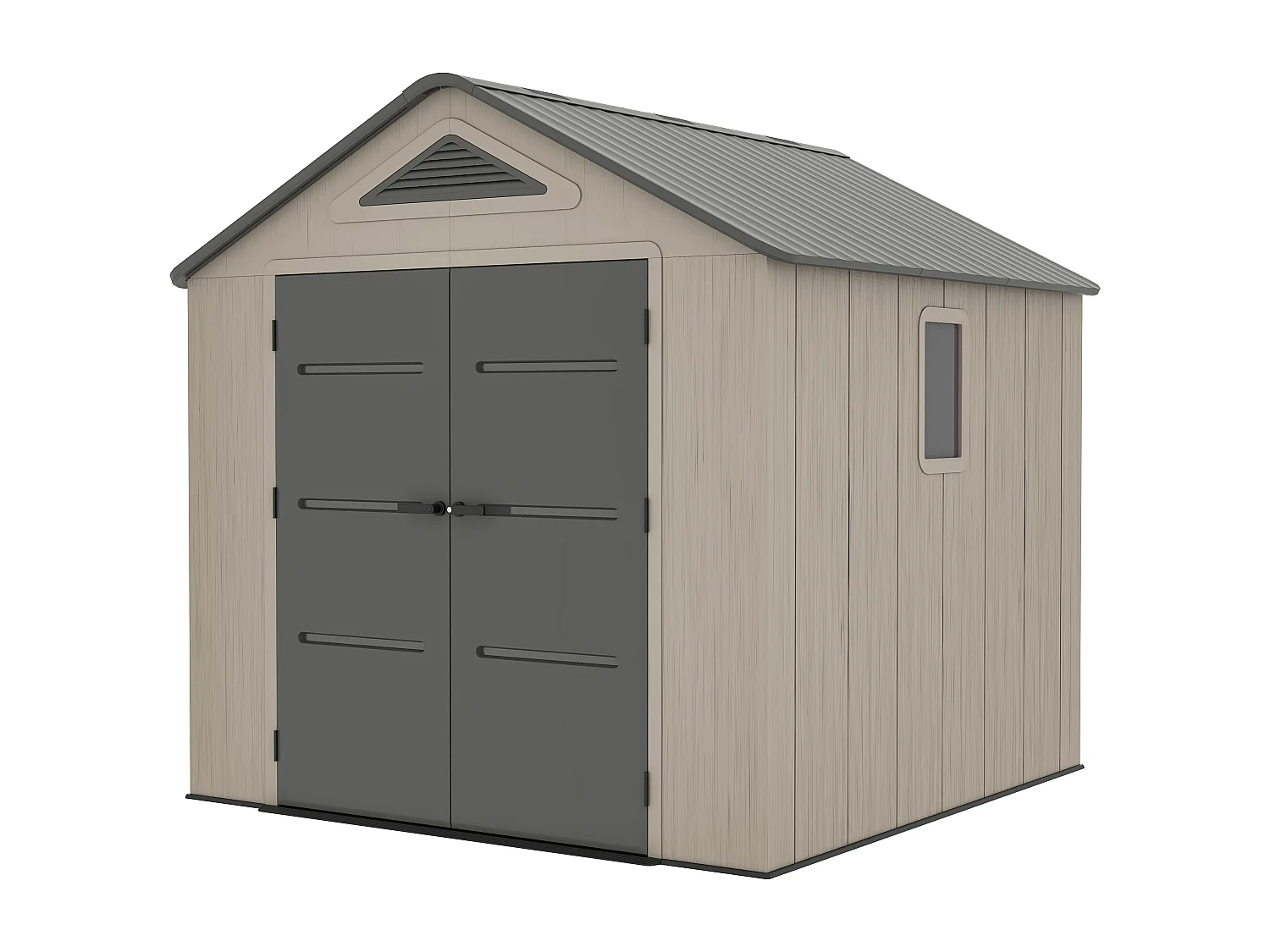 Abri de jardin en résine beige et gris 6,15 m² avec plancher - épaisseur 22 mm - ANTEVA