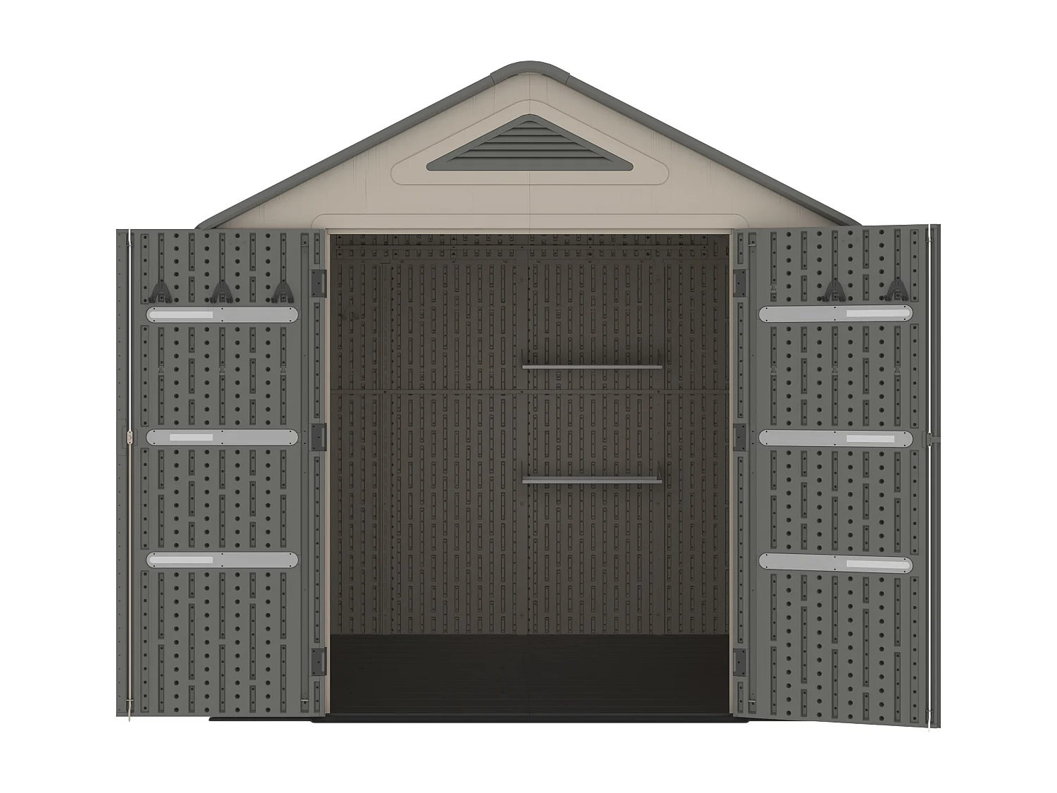 Abri de jardin en résine beige et gris 6,15 m² avec plancher - épaisseur 22 mm - ANTEVA