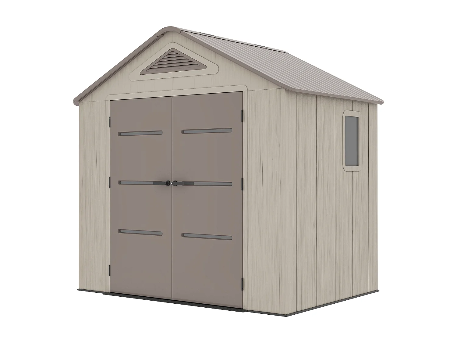 Abri de jardin en résine beige et marron 4,5 m² avec plancher - épaisseur 22 mm - ANTEVA