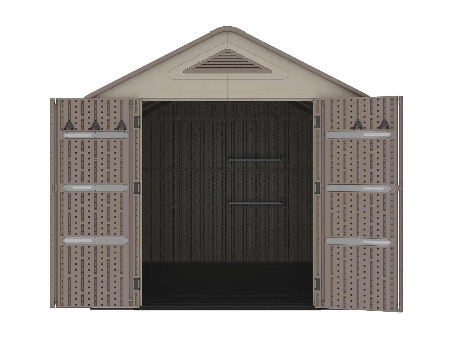 Abri de jardin en résine beige et marron 9,5 m² avec plancher - épaisseur 22 mm - ANTEVA