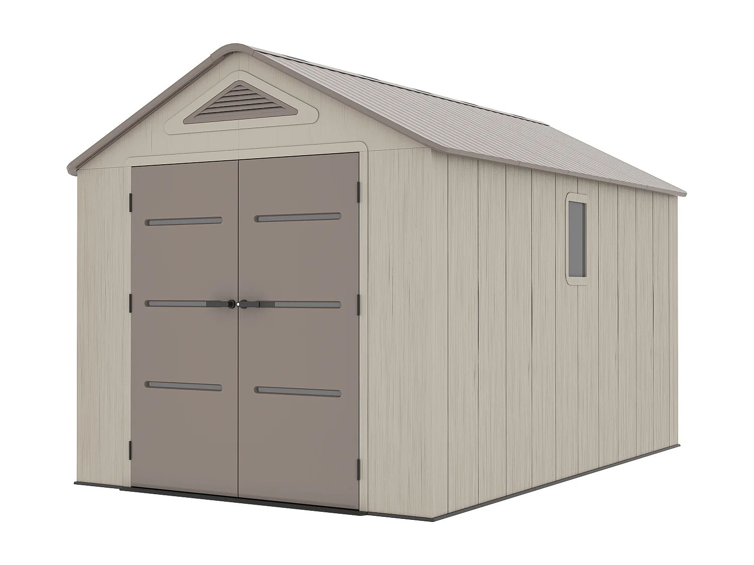 Abri de jardin en résine beige et marron 9,5 m² avec plancher - épaisseur 22 mm - ANTEVA