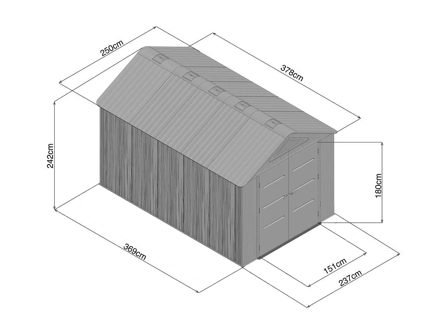 Abri de jardin en résine beige et marron 9,5 m² avec plancher - épaisseur 22 mm - ANTEVA