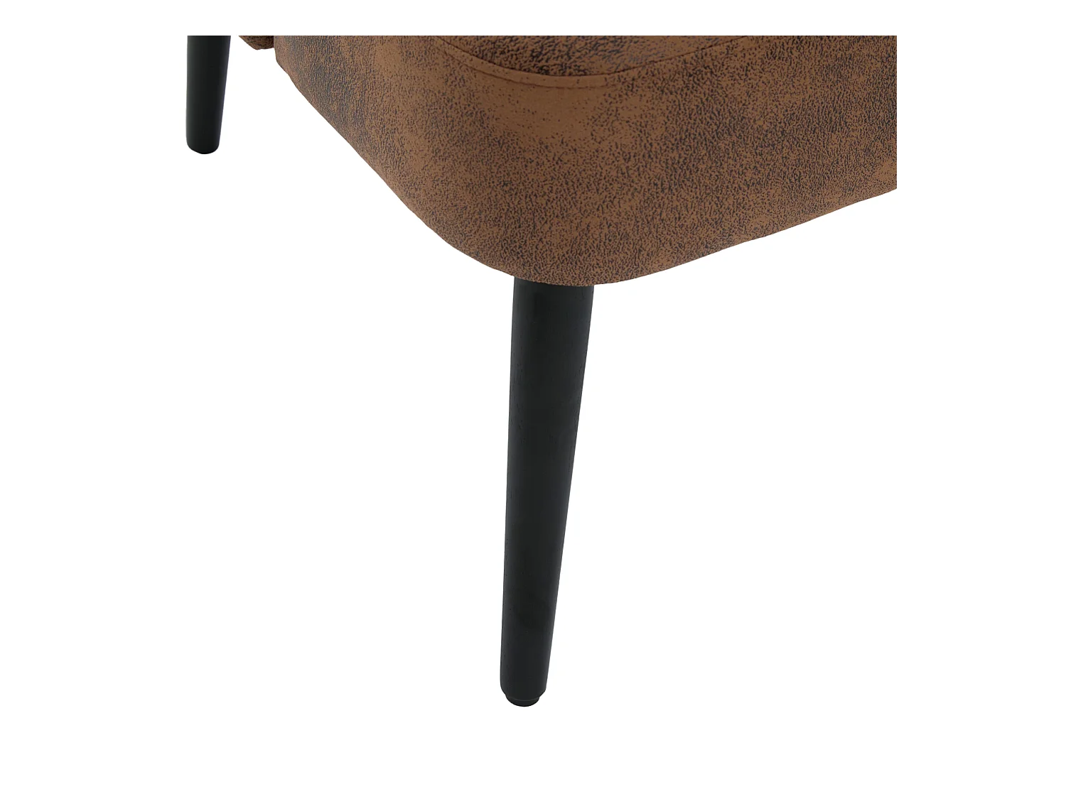 Bruine stoel - Stoel met geklonken afwerking en massief houten poten - microsuède