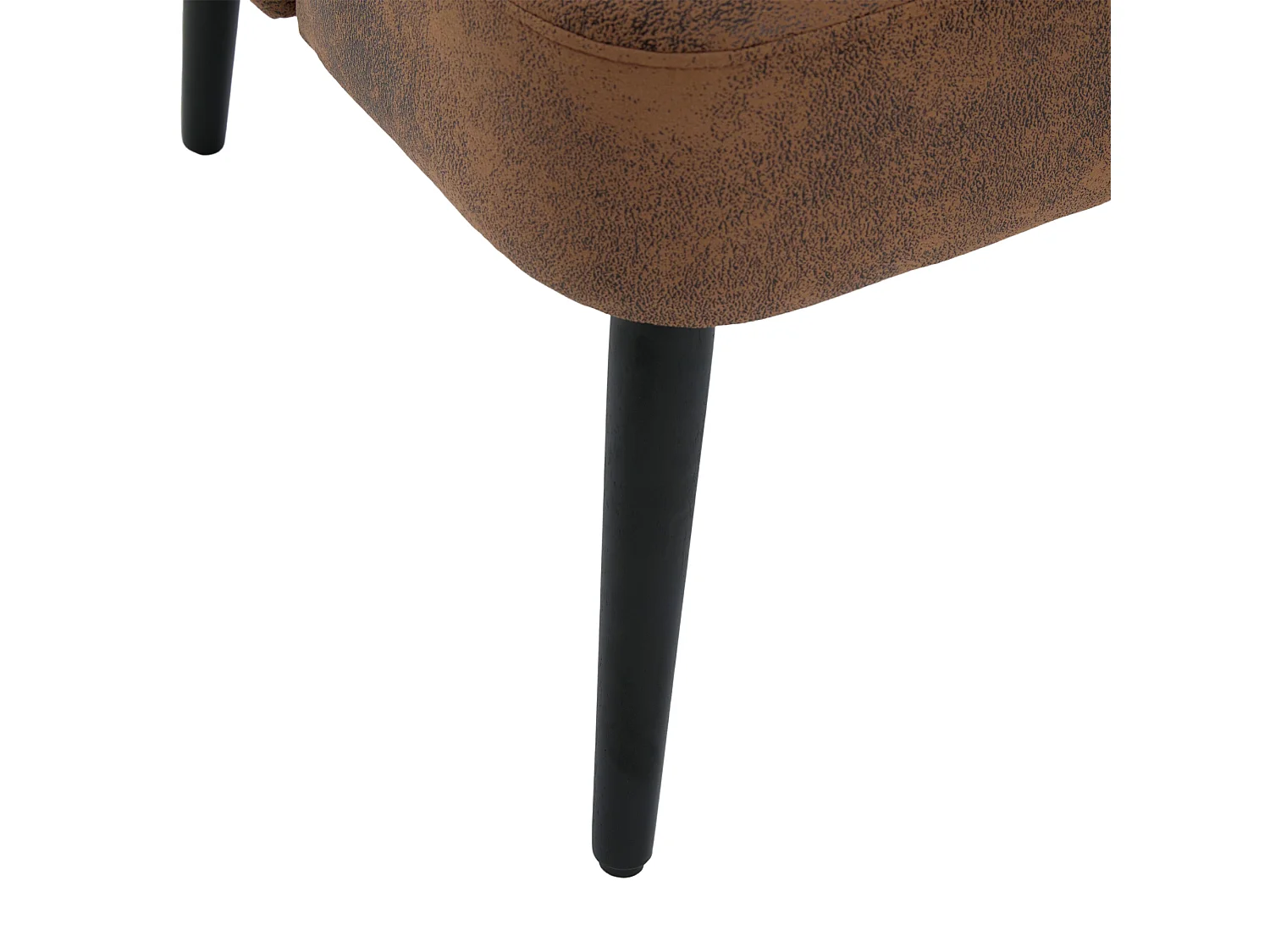 Chaise marron - Chaise avec finition rivetée et pieds en bois massif - microsuède