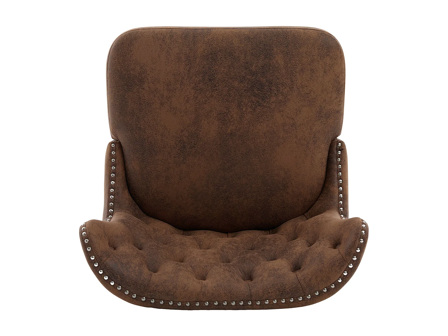 Chaise marron - Chaise avec finition rivetée et pieds en bois massif - microsuède