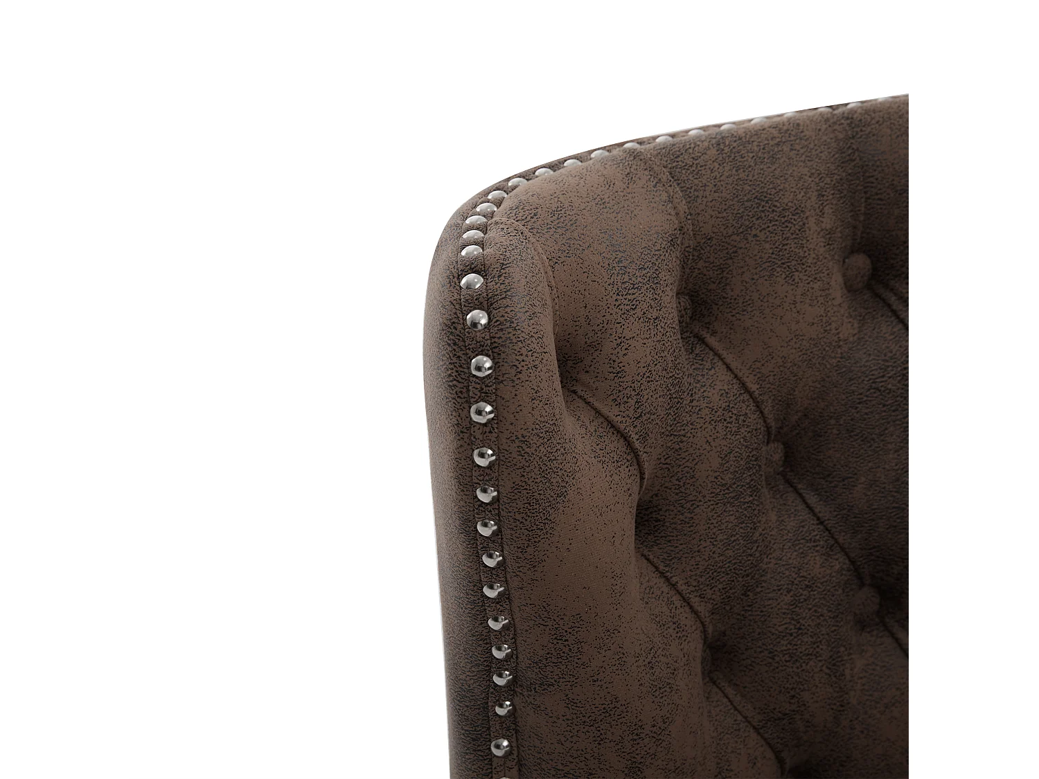 Chaise marron - Chaise avec finition rivetée et pieds en bois massif - microsuède