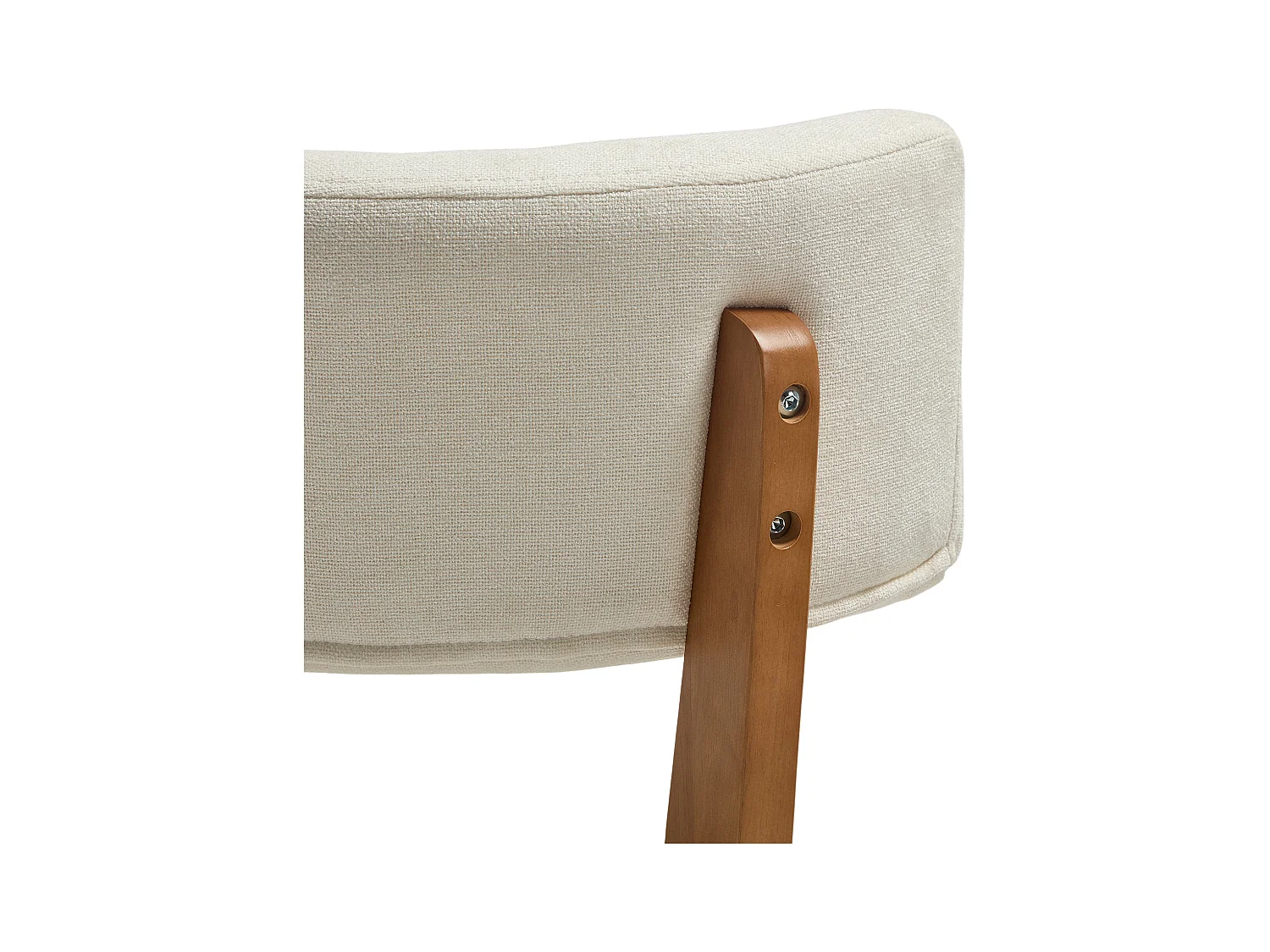 Lot de 2 chaises de salle à manger - Chaises avec dossier rembourré et pieds en bois massif - lin beige