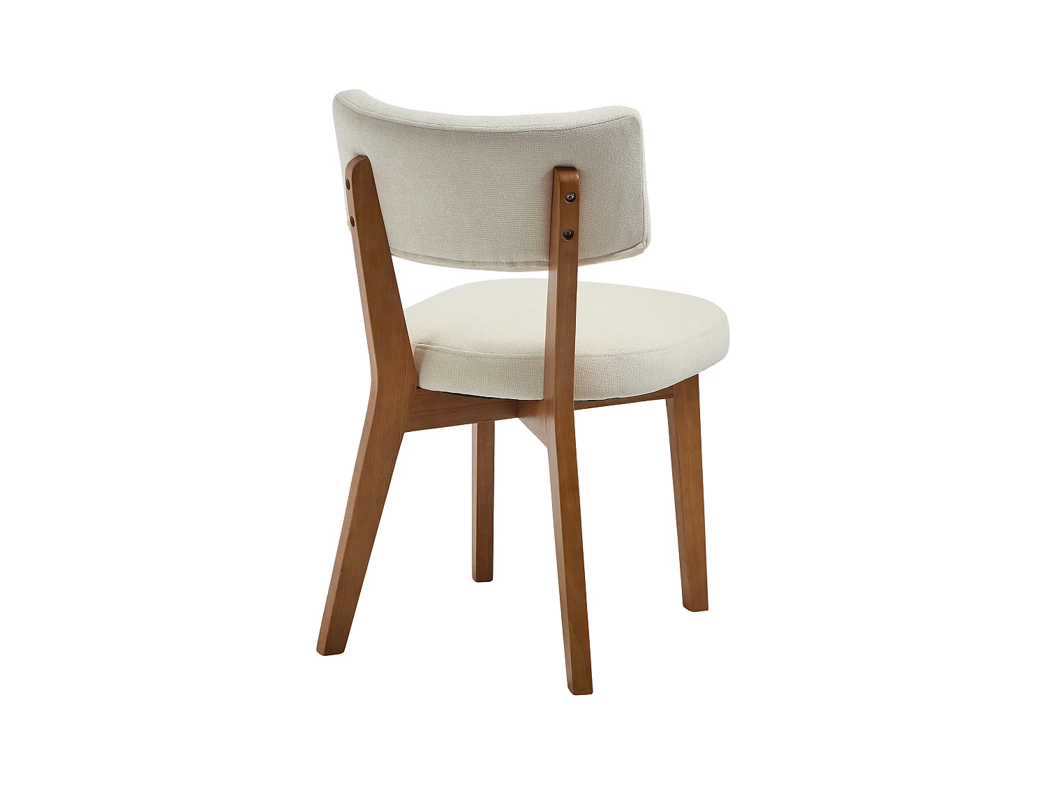 Lot de 2 chaises de salle à manger - Chaises avec dossier rembourré et pieds en bois massif - lin beige