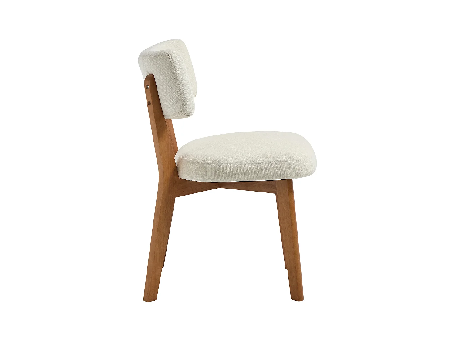 Lot de 2 chaises de salle à manger - Chaises avec dossier rembourré et pieds en bois massif - lin beige