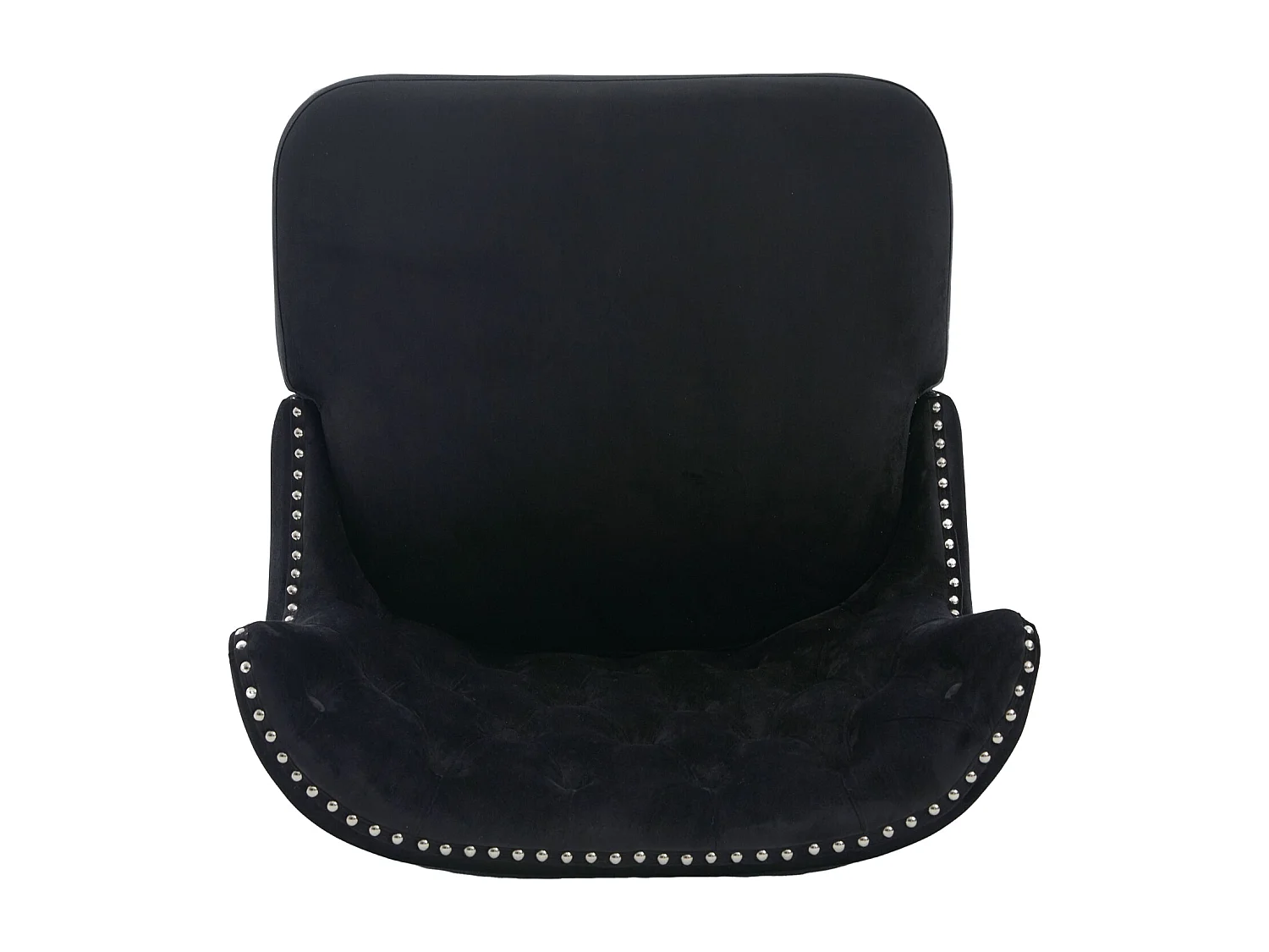 Chaise noir - Chaise avec finition rivetée et pieds en bois massif - velours