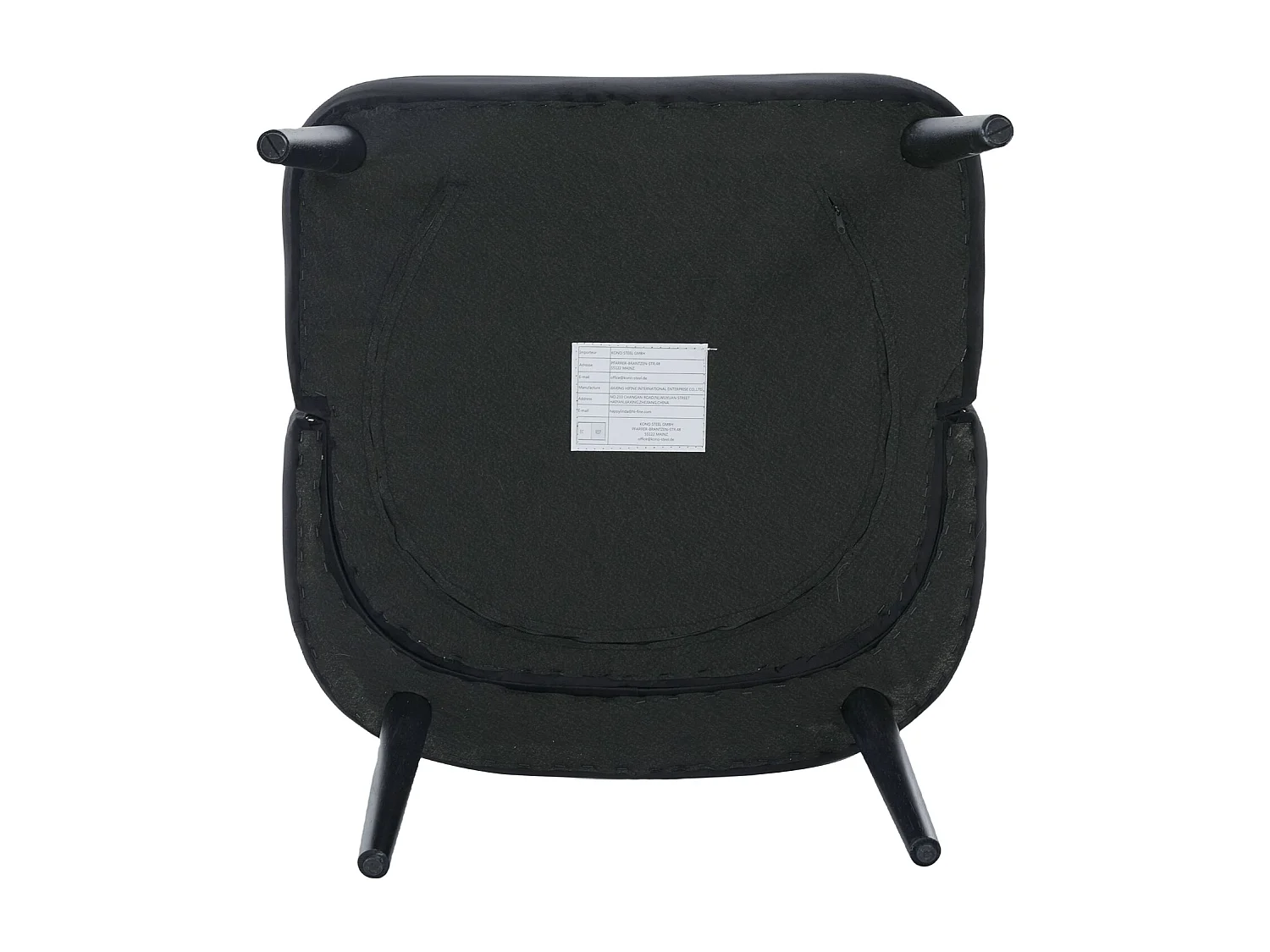 Chaise noir - Chaise avec finition rivetée et pieds en bois massif - velours