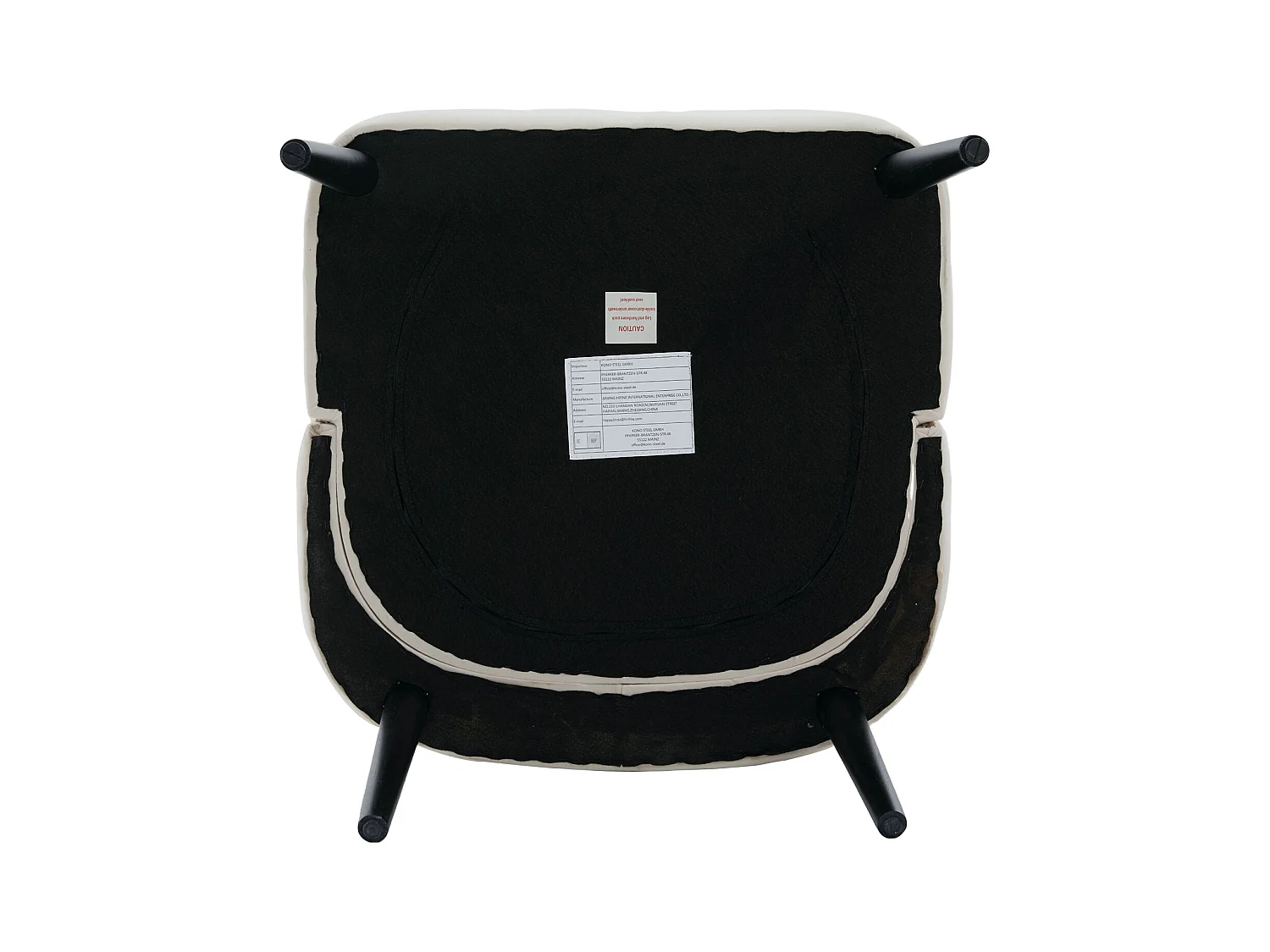 Beige stoel - Stoel met geklonken afwerking en massief houten poten - fluweel