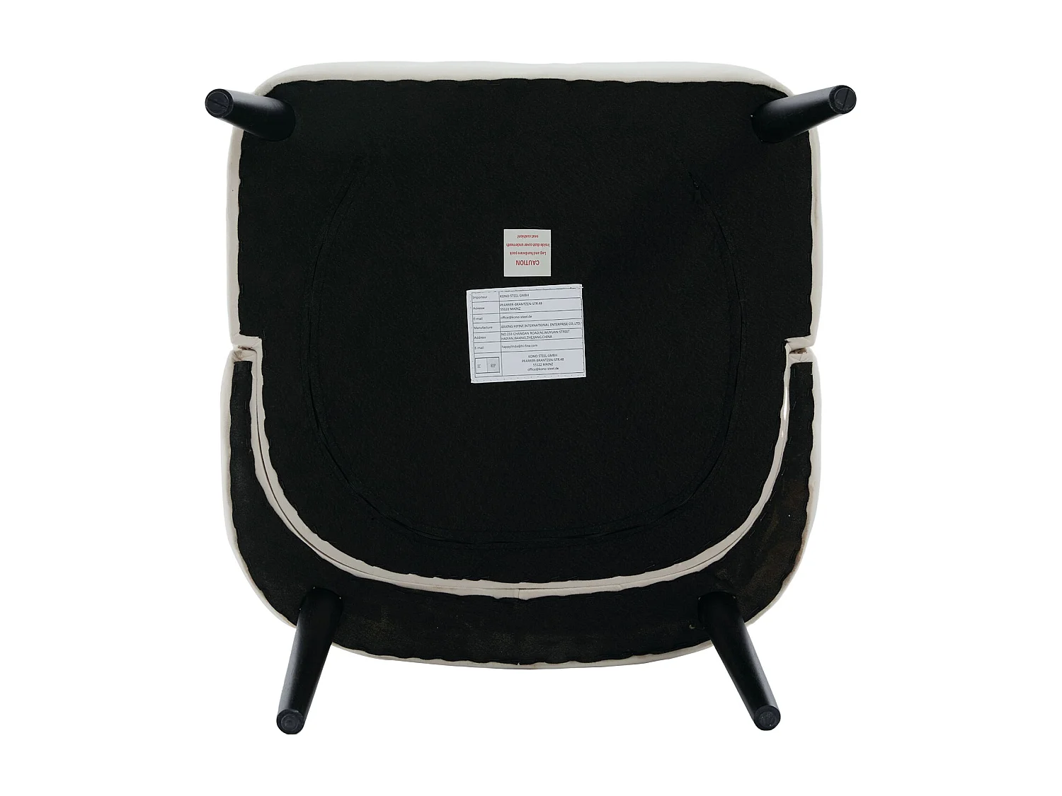 Chaise beige - Chaise avec finition rivetée et pieds en bois massif - velours