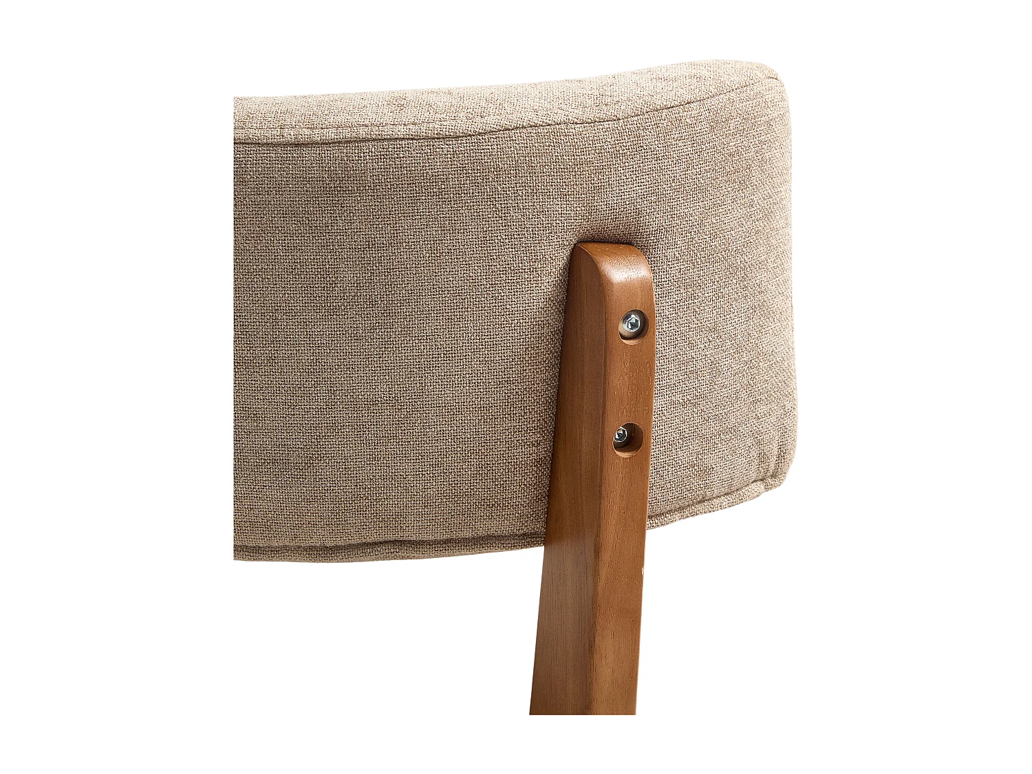 Juego de 2 sillas de comedor - Sillas con respaldo acolchado y patas de madera maciza - lino caqui