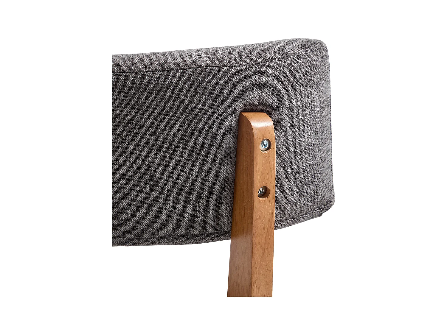 2er-Set Esszimmerstühle - Stühle mit gepolsterter Rückenlehne und Beinen aus Massivholz - graues Leinen