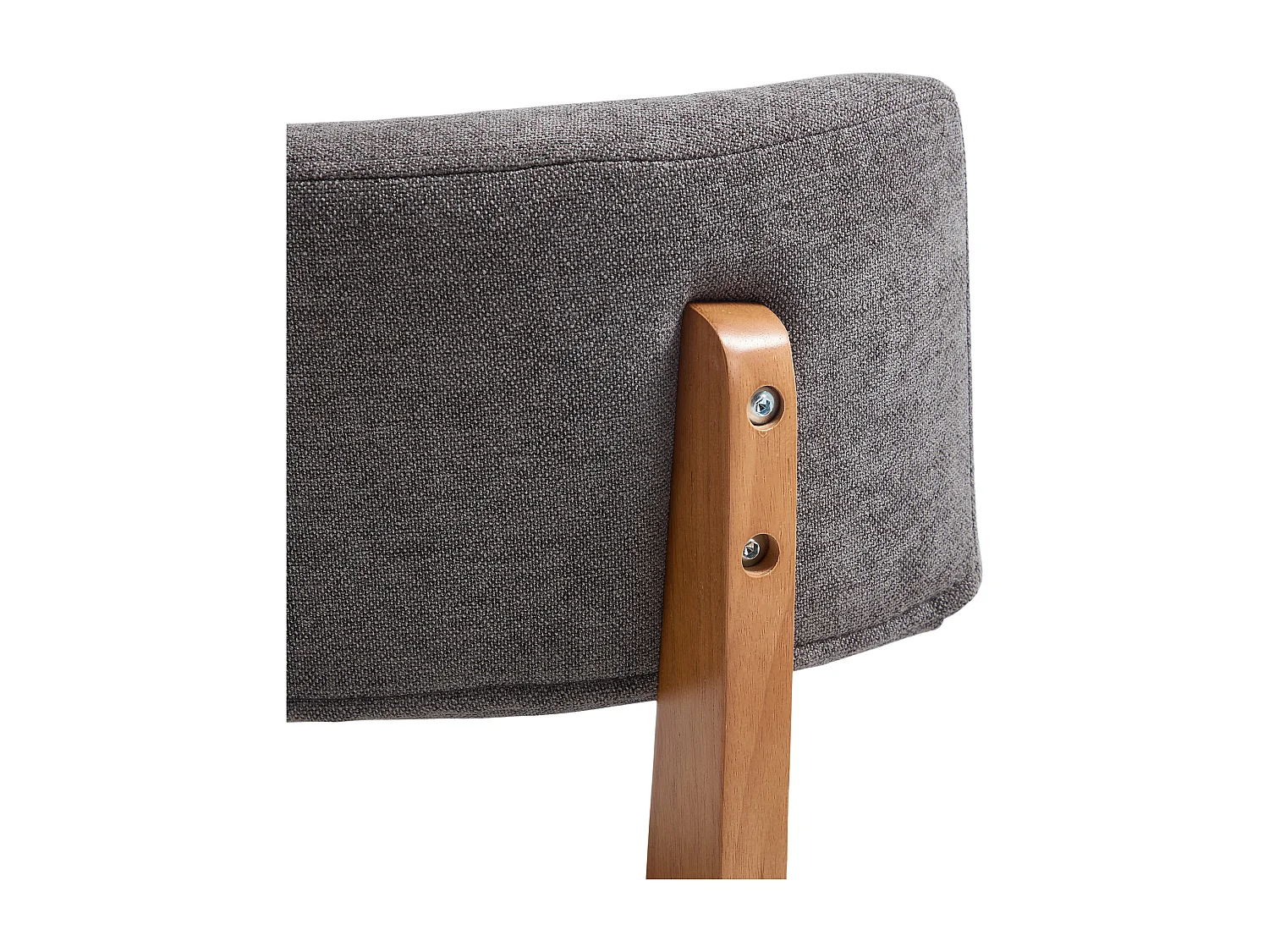 Conjunto de 2 cadeiras de jantar - Cadeiras com encosto almofadado e pernas em madeira maciça - linho cinza