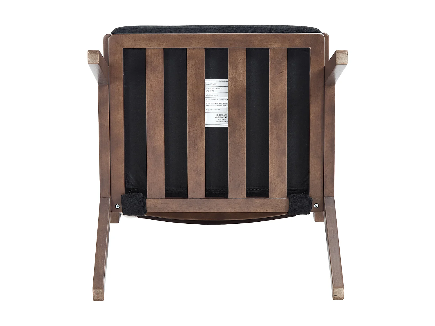 Fauteuil droit avec accoudoirs - Fauteuil avec coussins et dossier - lin noir