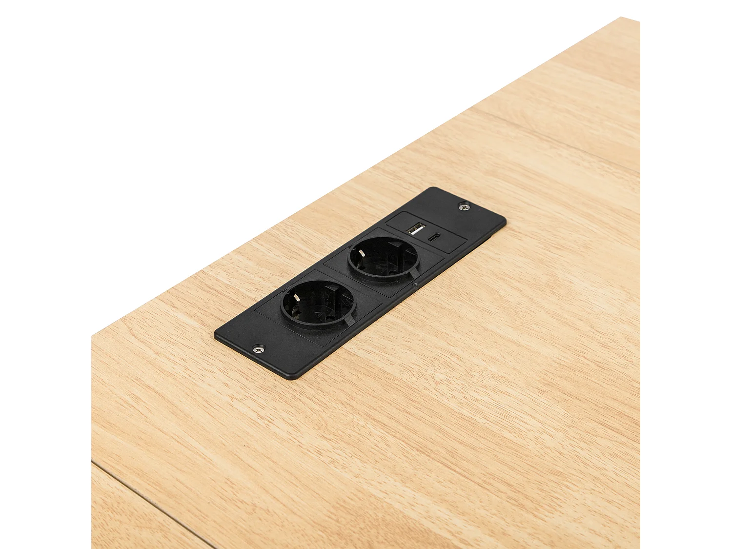 Îlot de cuisine noir - Desserte de cuisine avec 2 tiroirs et 2 portes - porte-serviettes et rangement ouvert