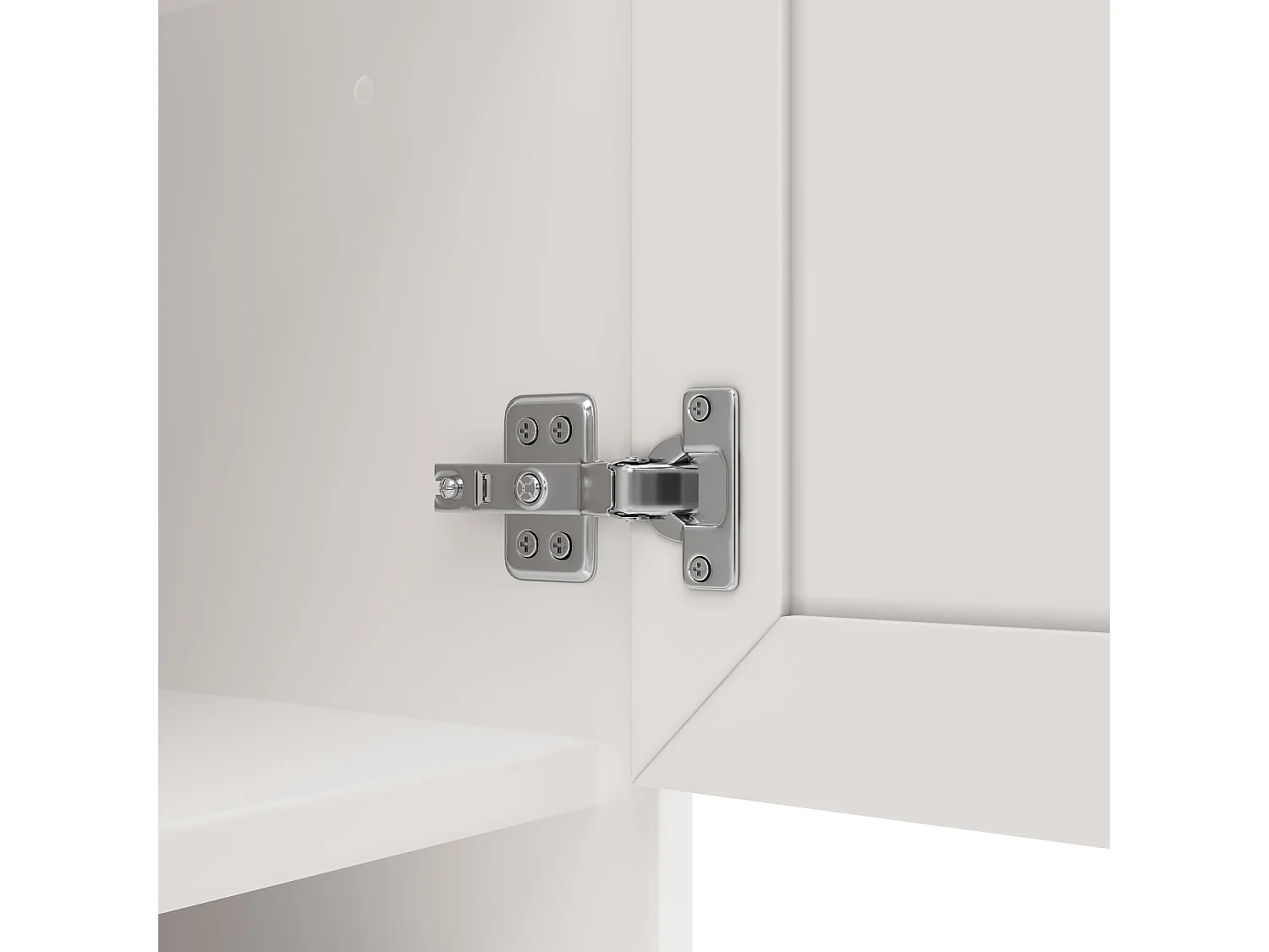 Îlot de cuisine blanc - Desserte de cuisine avec 5 tiroirs et 2 portes - etagère à épices et porte-serviettes