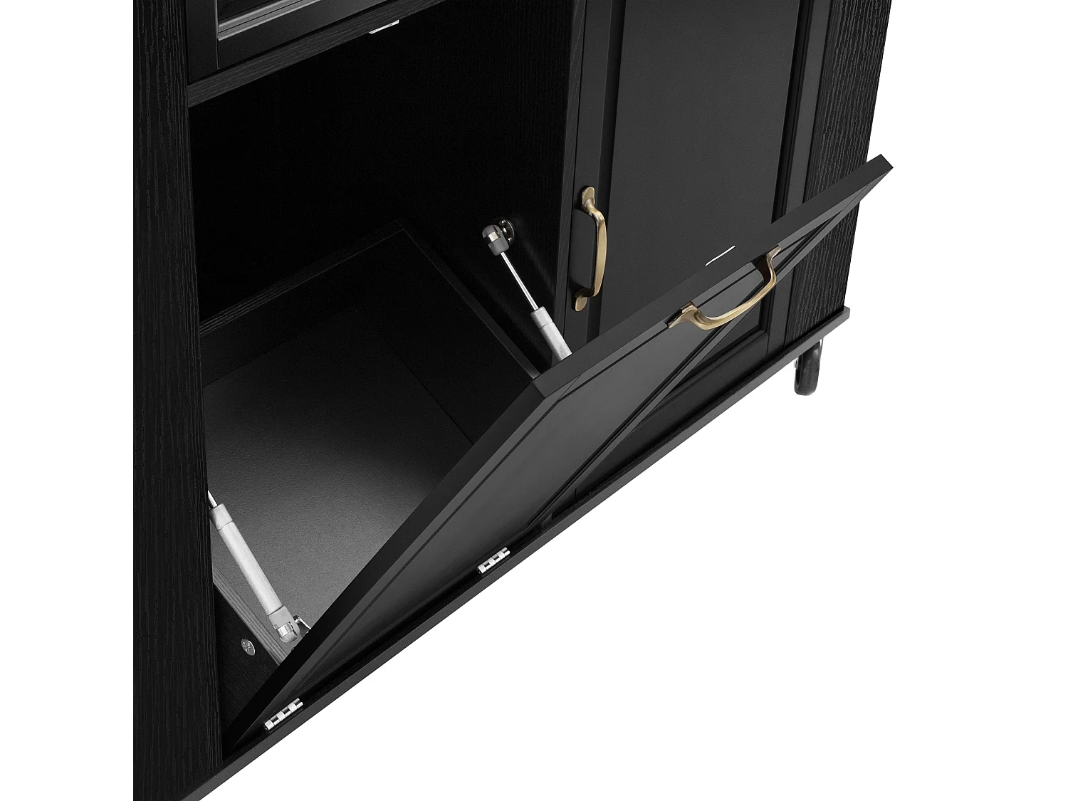 Carrello da cucina nero - Isola cucina con 2 cassetti e 2 ante - Porta spezie e scomparto per la spazzatura