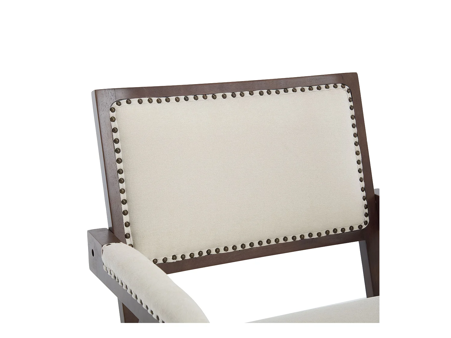 Fotel prosty z podłokietnikami - Fotel z poduszkami i oparciem - len beżowy