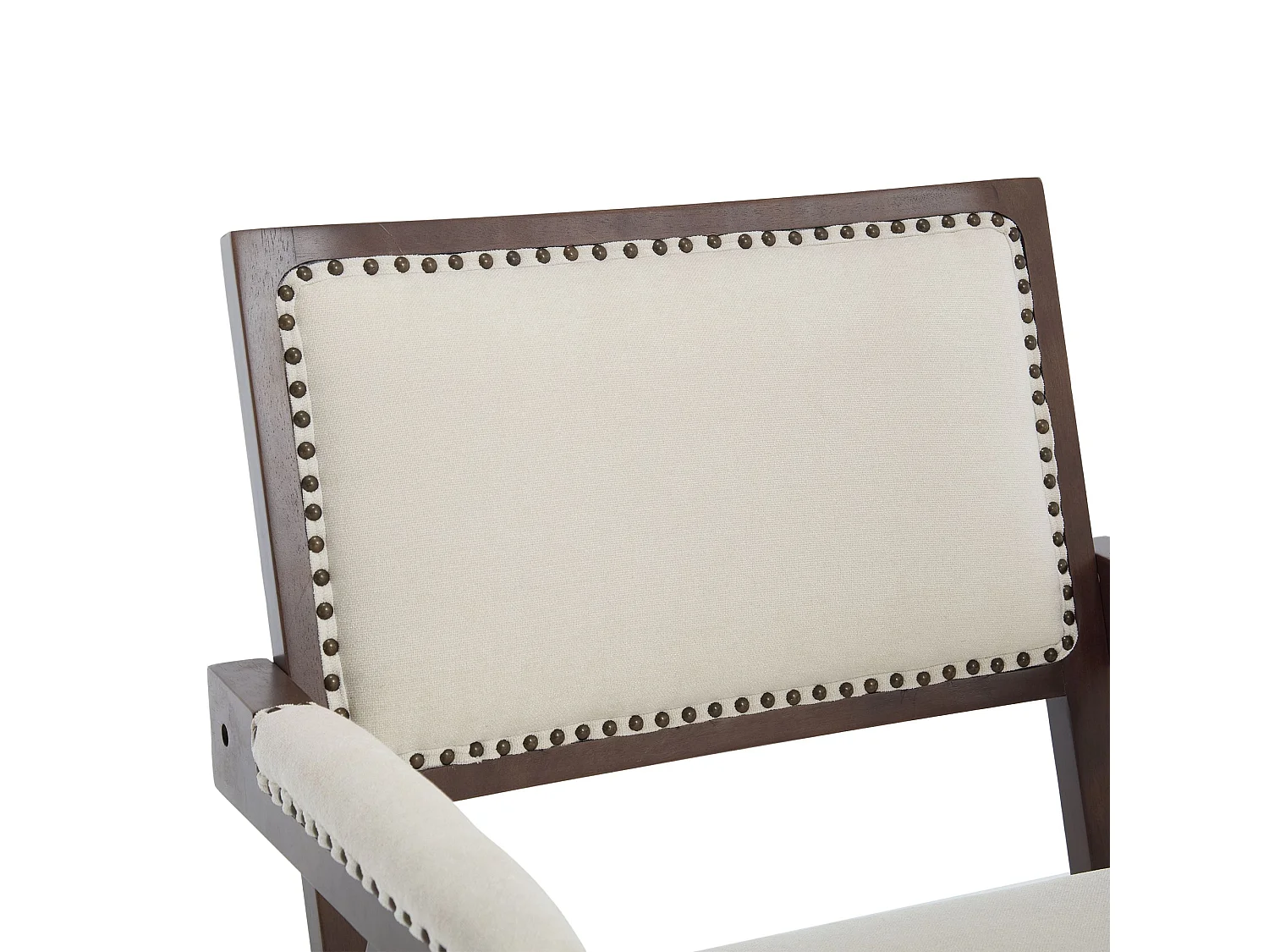 Fauteuil droit avec accoudoirs - Fauteuil avec coussins et dossier - lin beige