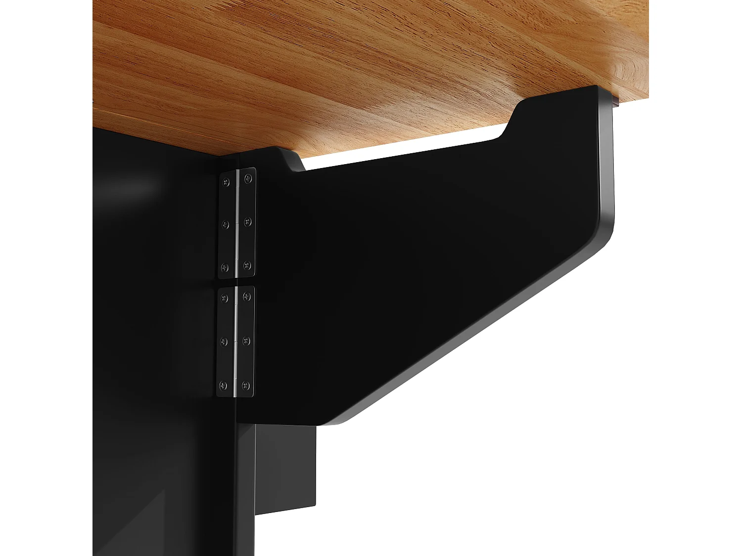 Isola cucina nera - Carrello cucina con 5 cassetti e 2 ante - porta spezie e porta asciugamani