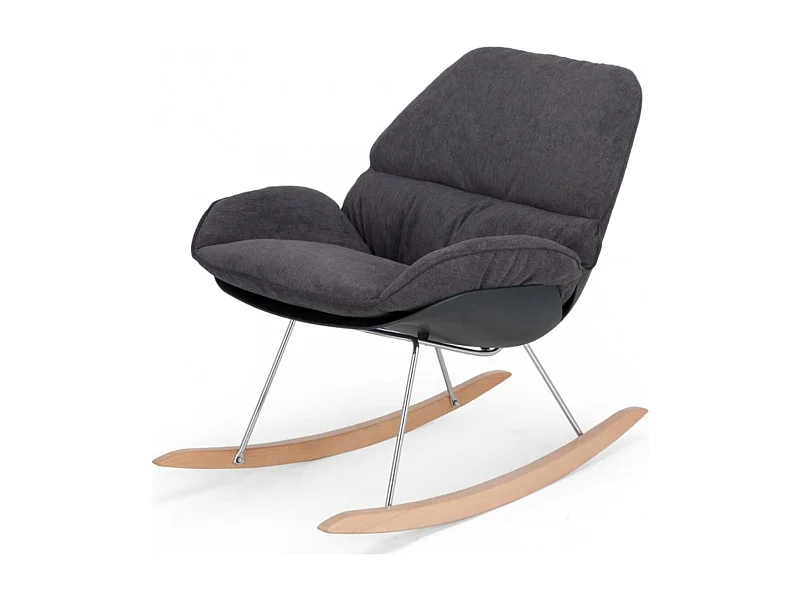 Rocking chair design gris de style nordique Kazon