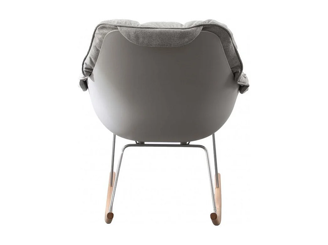 Rocking chair design tissu gris et bois clair Relaxo