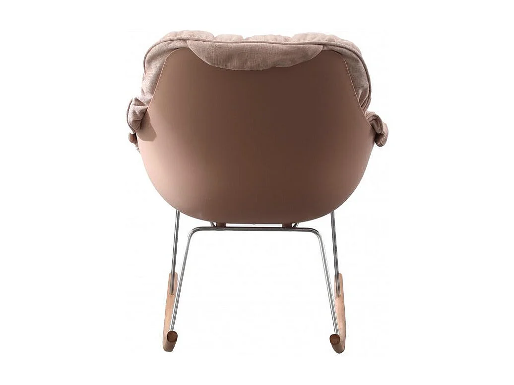 Rocking chair design tissu rose et bois clair Relaxo