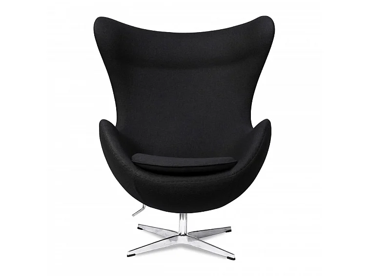 Fauteuil EGGO – Cachemire, design iconique & pivotant-Noir