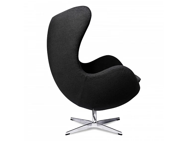 Fauteuil EGGO – Cachemire, design iconique & pivotant-Noir